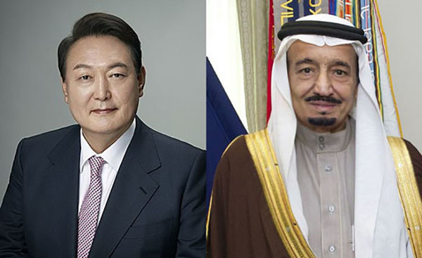 윤석열 대통령(왼쪽)과 살만 빈 압둘아지즈 알사우드 사우디 국왕.