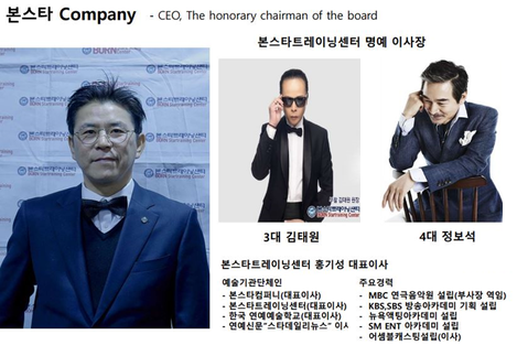 본스타 홍기성 대표와 역대 명예 이사장들